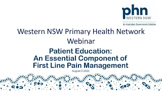 Patient Education: an Essential Component of First line Pain Management