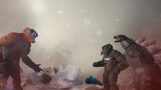 GodzillaxKong VS Skar king STOP MOTION Christmas special