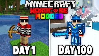 I Survived 100 Days in Modded Hardcore Minecraft.. [1000+ Mods]