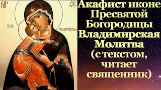 Акафист Владимирской иконе Божией Матери, с текстом, слушать, читает священник, молитва,