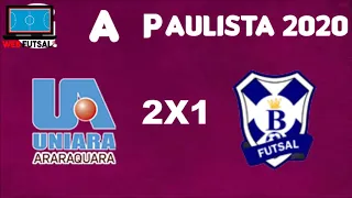 Gols Uniara/Araraquara 2 x 1 Futsal Ribeirão - Liga Paulista 2020