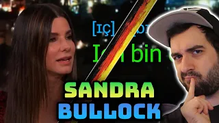 German reacts to Sandra Bullock speaking German at Jimmy Kimmel | language breakdown