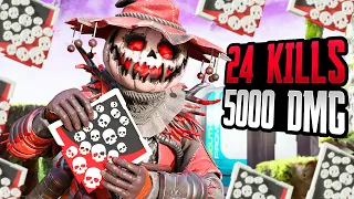 INSANE BLOODHOUND 24 KILLS & 5000 DAMAGE IN AWESOME GAME (Apex Legends Gameplay)