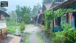 Heavy rain, strong winds and thunder in an Indonesian village||special for insomnia||indoculture