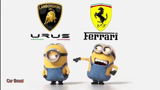 Lamborghini SUV Urus VS  Ferrari SUV Purosangue minions style