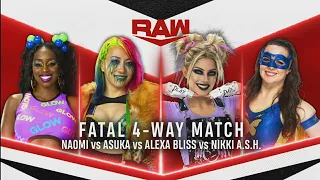 Naomi vs Asuka vs Alexa Bliss vs Nikki A.S.H - WWE Raw 12/07/21 en Español