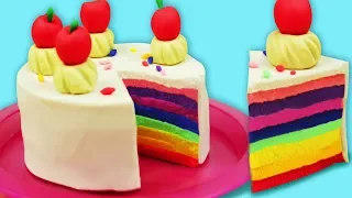 Learn How To Make Colorful Rainbow PlayDoh Cake & Cupcakes | Amazing Playdoh Activities For Children