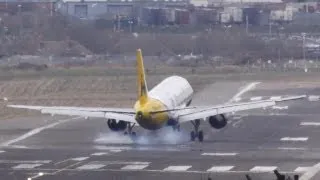 Aborted landing (with touchdown) in crosswind