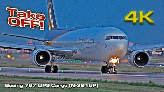 Boeing 767 UPS Cargo  (N-391UP) Short Takeoff!