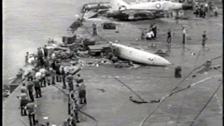 Fire ravages USS Forrestal