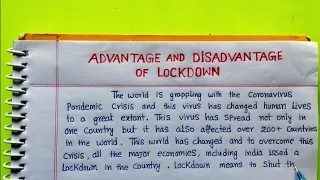 Advantage and disadvantage of Lockdown | Report/Essay Writing on Lockdown