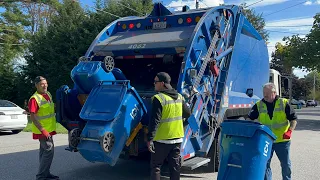 Portland Maine Garbage Truck Packing Carted Recycling