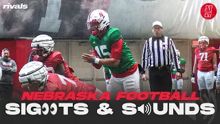 Watch Husker QBs, receivers, running backs & offensive line at spring practice | Sights & Sounds