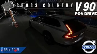 2021 VOLVO V90 - POV Night Drive (Binaural Audio)