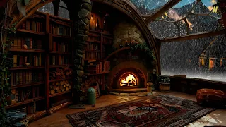 Rainy Night Relaxation 🌧️🔥 Cozy Fireplace Ambience Cozy Cabin with Rain Sound 🔥⛈️