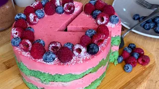 Торт "Малина - Матча" рецепт // Raspberry - Matcha cake recipe