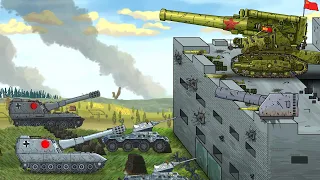 Soviet Mortar monster defends the fortress - Cartoons about tanks