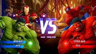 IronMan & Hulk Vs Spider-Man & Red Hulk (Very Hard)AI Marvel vs Capcom
