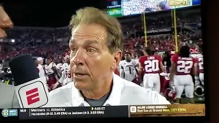 Nick saban's chew out reporter. QB question