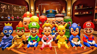 SUPER BABY PARTY! Police Baby, Bowser, Sonic, Pikachu, Spider-Man! Funny Moments Baby In Yellow Mod