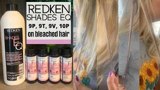 Redken Shades EQ 9T, 9P, 9V & 10P on bleached hair