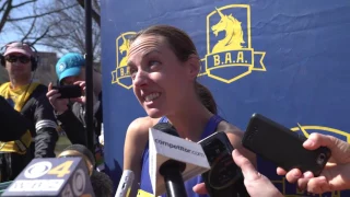2017 B.A.A. 5K Post-Race Interview with Molly Huddle