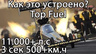 Как устроен самый мощный дрэгстер Top Fuel 11.000 л.с !