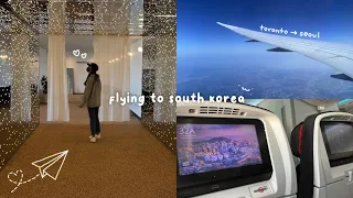 flying to south korea alone ✈️🤍☁️