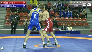 Qualification GR - 71 kg: Aleksei  KIIANKIN (RUS) df. Maximilian  SCHWABE (GER) by TF, 10-0