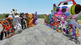 ALL GLAMROCK ANIMATRONICS VS ALL ROCKSTAR, TOY, WITHERED, AND OTHER ANIMATRONICS! Garry's Mod FNAF