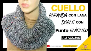 🧶 Fashion TWO NEEDLE Scarf Collars 🌈 Step by Step Neck with Elastic Stitch | Free Course