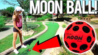 Moon Ball Only Mini Golf Challenge! *INSANE Bounce!*