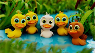 5 Little Ducks 🦆🦆🦆🦆🦆 | Sing Along Kids Songs
