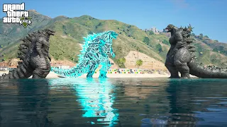 Legendary Godzilla, Godzilla Earth vs Godzilla Minus One - Epic Battle ( GTA V Mods )