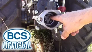 BCS Quick Hitch in Action: Swapping Sickle Bar & Rotary Plow attachments on a BCS Two-Wheel Tractor