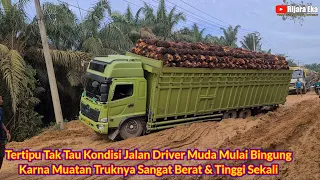 Tak Tau Kondisi Jalan Driver Muda Mulai Kebingungan Karna Muatan Truknya Sangat Berat &Tinggi Sekali