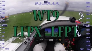 Flight navigation PPL to WT9 from LFPX to LFPT with ATC, take-off / landing and lap