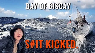 ROUGH SAIL - BEATING our way across the BAY OF BISCAY - Ep 140