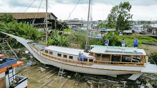 Restored BOAT charged for Adventure: Solar Panels installation & Launch Prep  — Sailing Yabá 199
