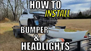 How To Install FRONT BUMPER & Headlights On A Hyundai Accent - #diy
