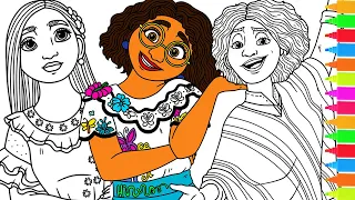 Coloring Mirabel Madrigal, Isabela, Dolores, Camilo, Julieta, Agustin | Encanto Coloring Pages