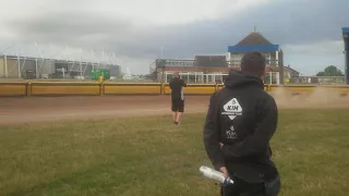 Simon Lambert firts practice after few weeks injury. Showground Peterborough 7.10.2017.