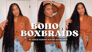 The BEST Hair For Boho Knotless Braids ft Ywigs Water Wave Hair- The BEST Spring/Summer Hairstyle