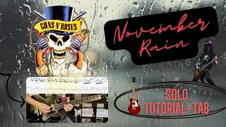 Guns N' Roses - November Rain (1st & 2nd Guitar Solos Tutorial + TAB)