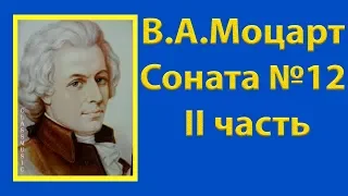 В.А.Моцарт Соната №12 фа мажор. II часть Сонаты №12 В.А.Моцарта.