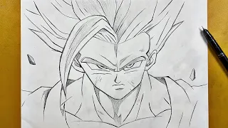 How to draw beast gohan step-by-step || Easy to draw