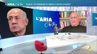 Parla l'ex primo ministro di Israele Ehud Olmert, per la prima volta ospite in una TV italiana: ...