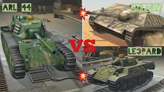 ARL 44 vs Jg.Pz .IV & Leopard (WoT Blitz Gameplay)