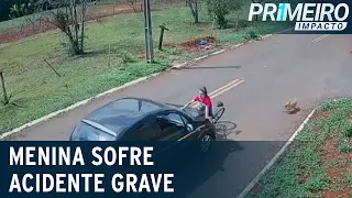 Adolescente é arremessada ao ser atropelada por carro no Paraná | Primeiro Impacto (31/08/21)