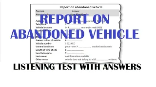 REPORT ON ABANDONED VEHICLES LISTENING TEST